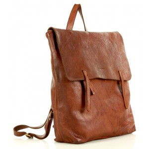 K39F Sac à dos sac à main 2 en 1 femme homme noir marron. Sac à dos unisex urbain cuir italiene vintage 